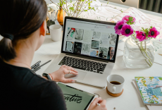 Women working on a laptop